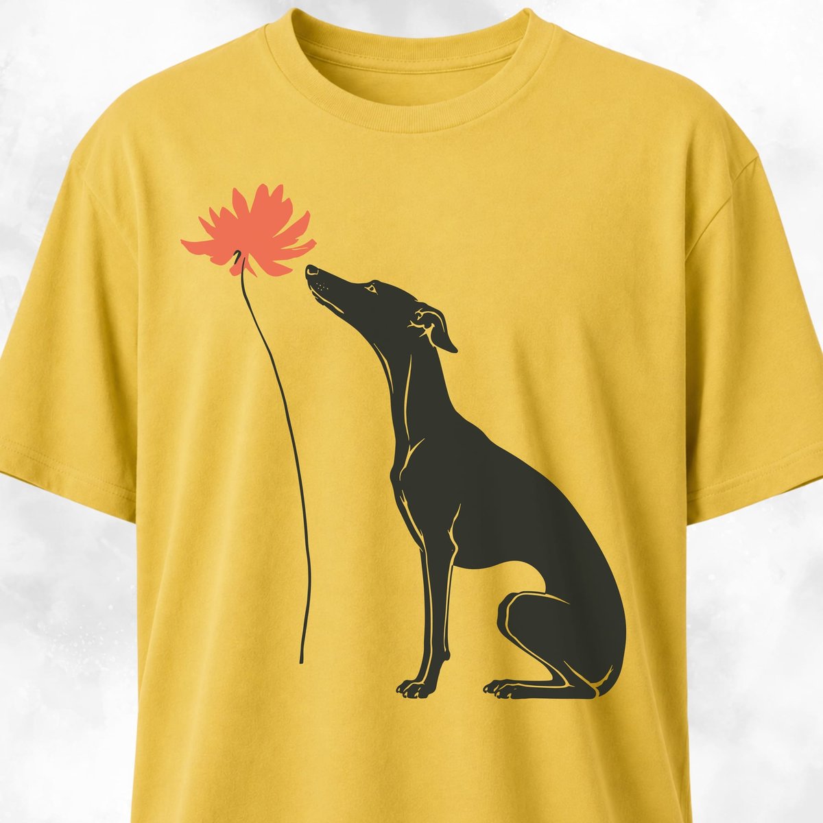 Red Flower Italian Greyhound T Shirt Gift For Dog Lover