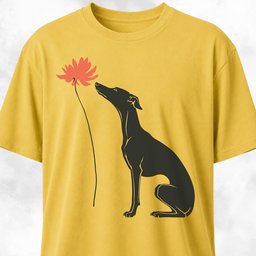 Red Flower Italian Greyhound T Shirt Gift For Dog Lover
