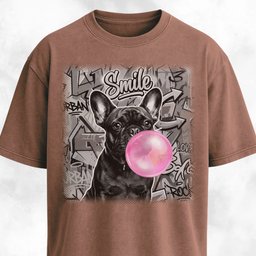Pink Bubble Gum Black Frenchie T Shirt Gift For Dog Lover
