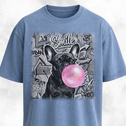 Pink Bubble Gum Black Frenchie T Shirt Gift For Dog Lover