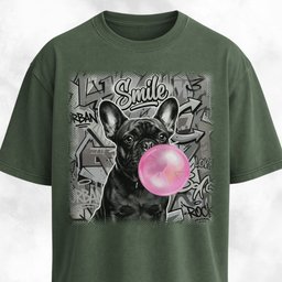 Pink Bubble Gum Black Frenchie T Shirt Gift For Dog Lover