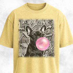 Pink Bubble Gum Black Frenchie T Shirt Gift For Dog Lover