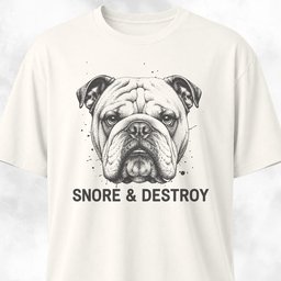 Snore And Destroy Bulldog T Shirt Gift For Dog Lover