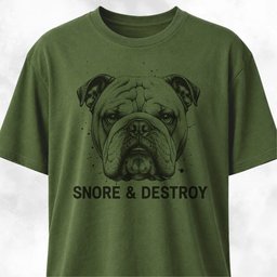 Snore And Destroy Bulldog T Shirt Gift For Dog Lover