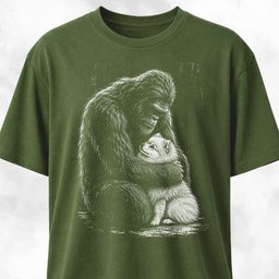 Sasquatch Hugging Pomeranian T Shirt Gift For Dog Lover