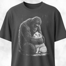 Sasquatch Hugging Pomeranian T Shirt Gift For Dog Lover