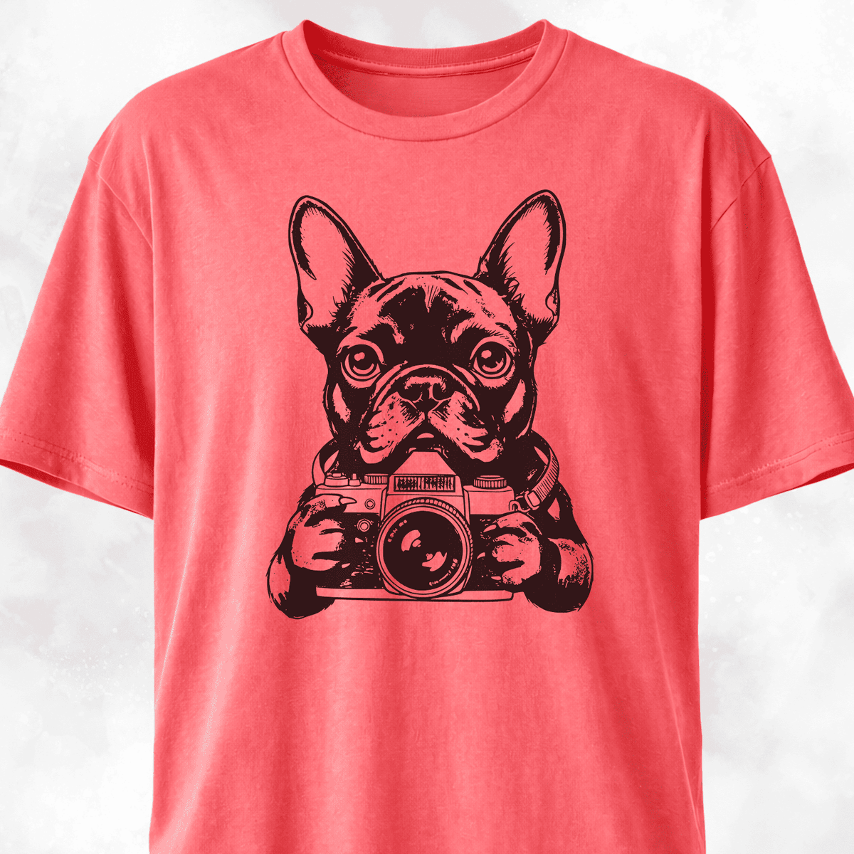 Tourist Frenchie With A Camera T Shirt Gift For Dog Lover