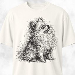 Pomeranian Romantic Scribble T Shirt Gift For Dog Lover