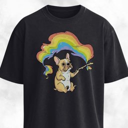 Rainbow Flag French Bulldog T Shirt Gift For Dog Lover