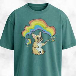 Rainbow Flag French Bulldog T Shirt Gift For Dog Lover