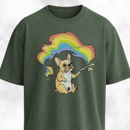 Rainbow Flag French Bulldog T Shirt Gift For Dog Lover