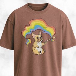 Rainbow Flag French Bulldog T Shirt Gift For Dog Lover