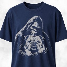 Sasquatch Hugging Bulldog T Shirt Gift For Dog Lover