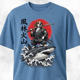 Samurai Beagle Riding A Shark T Shirt Gift For Dog Lover