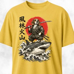 Samurai Beagle Riding A Shark T Shirt Gift For Dog Lover