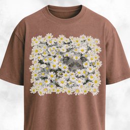 Pitbull In Daisies Field T Shirt Gift For Dog Lover