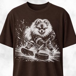 Pomeranian Playing Hockey T Shirt Gift For Dog Lover