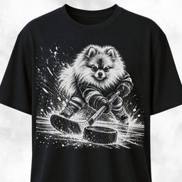 Pomeranian Playing Hockey T Shirt Gift For Dog Lover
