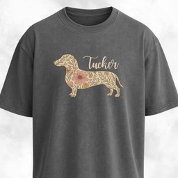 Personalized Floral Doxie T Shirt Gift For Dog Lover