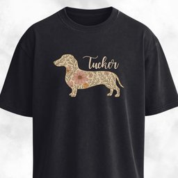 Personalized Floral Doxie T Shirt Gift For Dog Lover
