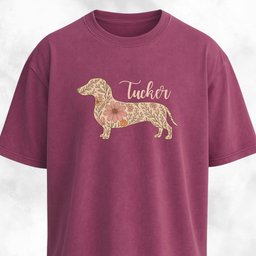 Personalized Floral Doxie T Shirt Gift For Dog Lover