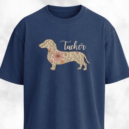 Personalized Floral Doxie T Shirt Gift For Dog Lover
