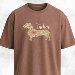 Personalized Floral Doxie T Shirt Gift For Dog Lover