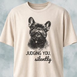 Judging You Silently French Bulldog T Shirt Gift For Dog Lover