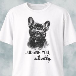 Judging You Silently French Bulldog T Shirt Gift For Dog Lover