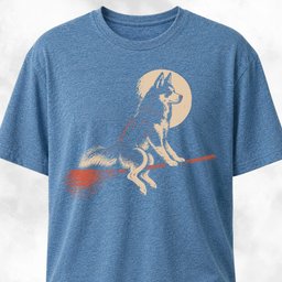 Husky On A Flying Broom T Shirt Gift For Dog Lover