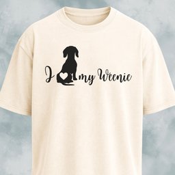 I Love My Weenie Butt Heart T Shirt Gift For Dog Lover
