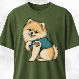 I Love Mom Pomeranian T Shirt Gift For Mom