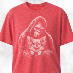 Sasquatch Hugging Chihuahua 2 T Shirt Gift For Dog Lover