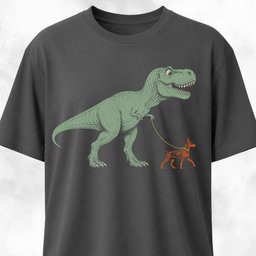 T Rex Walking A Doberman T Shirt Gift For Dinosaur Lover