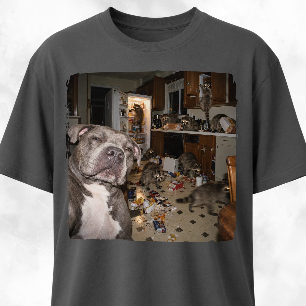 Pitbull Polaroid Raccoon Kitchen Chaos T Shirt Gift For Dog Lover