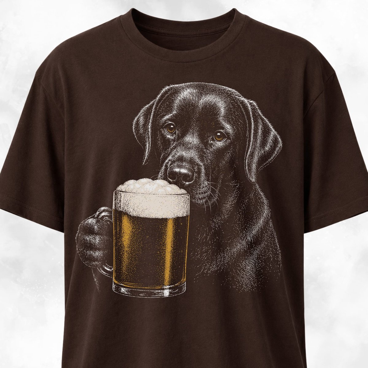 Labrador Sipping Beer T Shirt Gift For Dog Lover