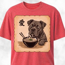 Japanese Cane Corso Eating Ramen T Shirt Gift For Dog Lover