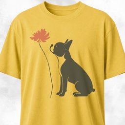 Red Flower Boston Terrier T Shirt Gift For Dog Lover