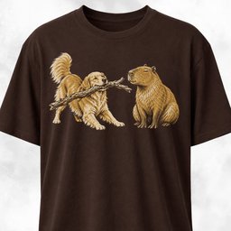 Golden Retriever Playing With Capybara T Shirt Gift For Dog Lover