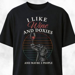 I Like Wine And Doxies T Shirt Gift For Dog Lover