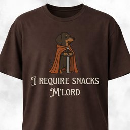 I Require Snacks Mlord Medieval Doxie T Shirt Gift For Dog Lover