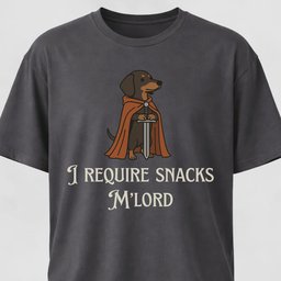 I Require Snacks Mlord Medieval Doxie T Shirt Gift For Dog Lover