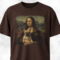 Mona Lisa Frenchie Edition T Shirt Gift For Dog Lover
