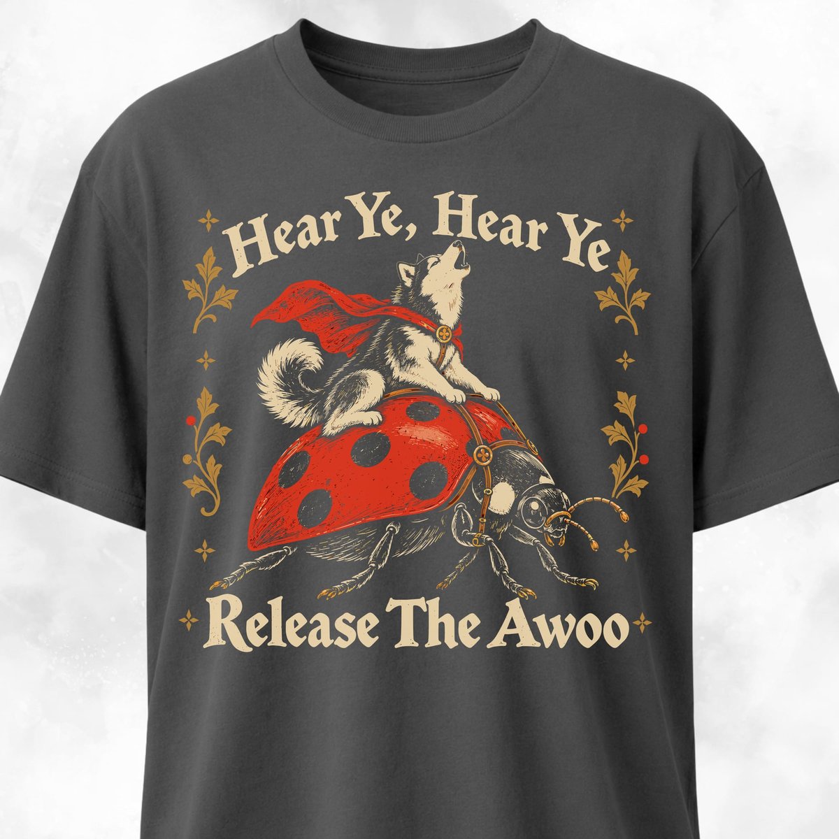 Husky Riding A Ladybird T Shirt Gift For Dog Lover