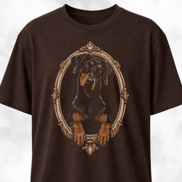 Gothic Doberman Emerging From Antique Frame T Shirt Gift For Dog Lover