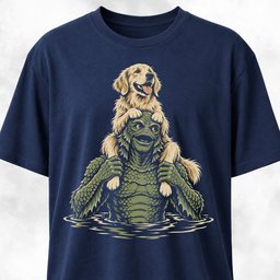 Golden Retriever Swamp Monster Duo T Shirt Gift For Dog Lover