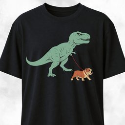 T Rex Walking A Bulldog T Shirt Gift For Dinosaur Lover