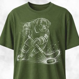 Labrador Playing Hockey T Shirt Gift For Dog Lover