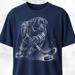 Labrador Playing Hockey T Shirt Gift For Dog Lover