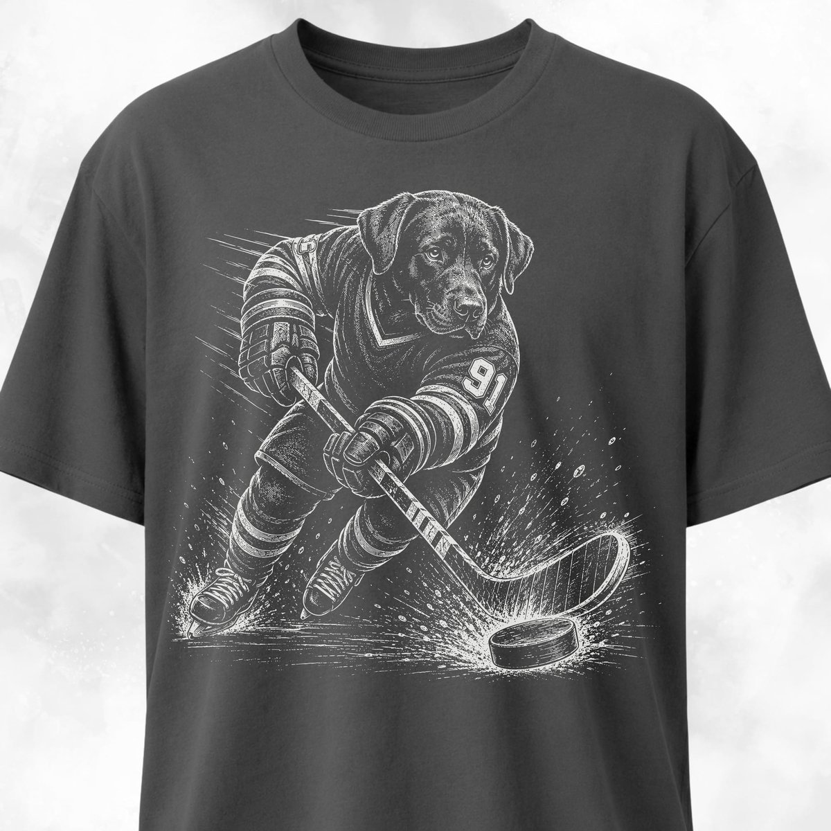 Labrador Playing Hockey T Shirt Gift For Dog Lover